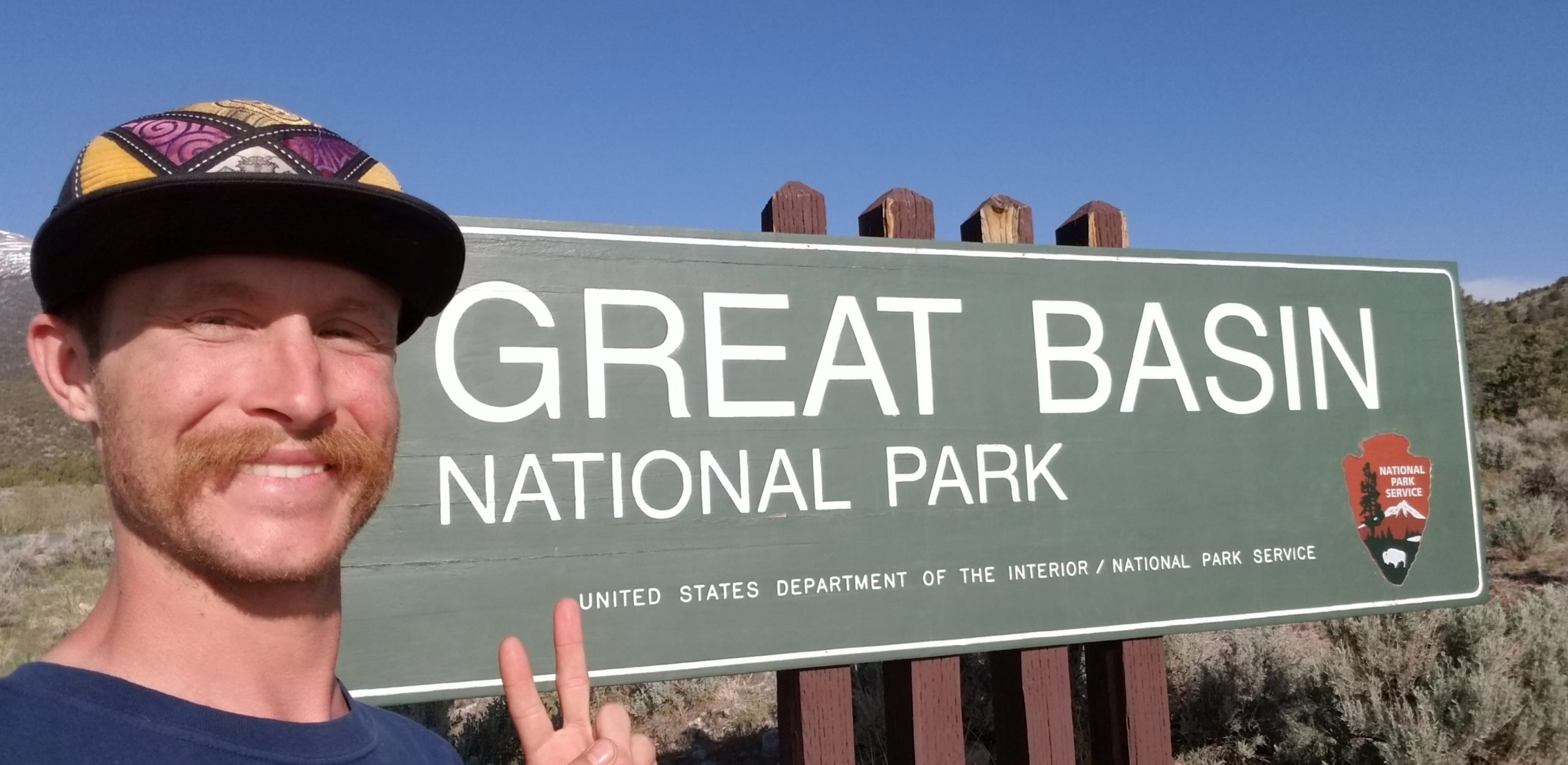 Me with the Great Basin National Park entrance sign.
