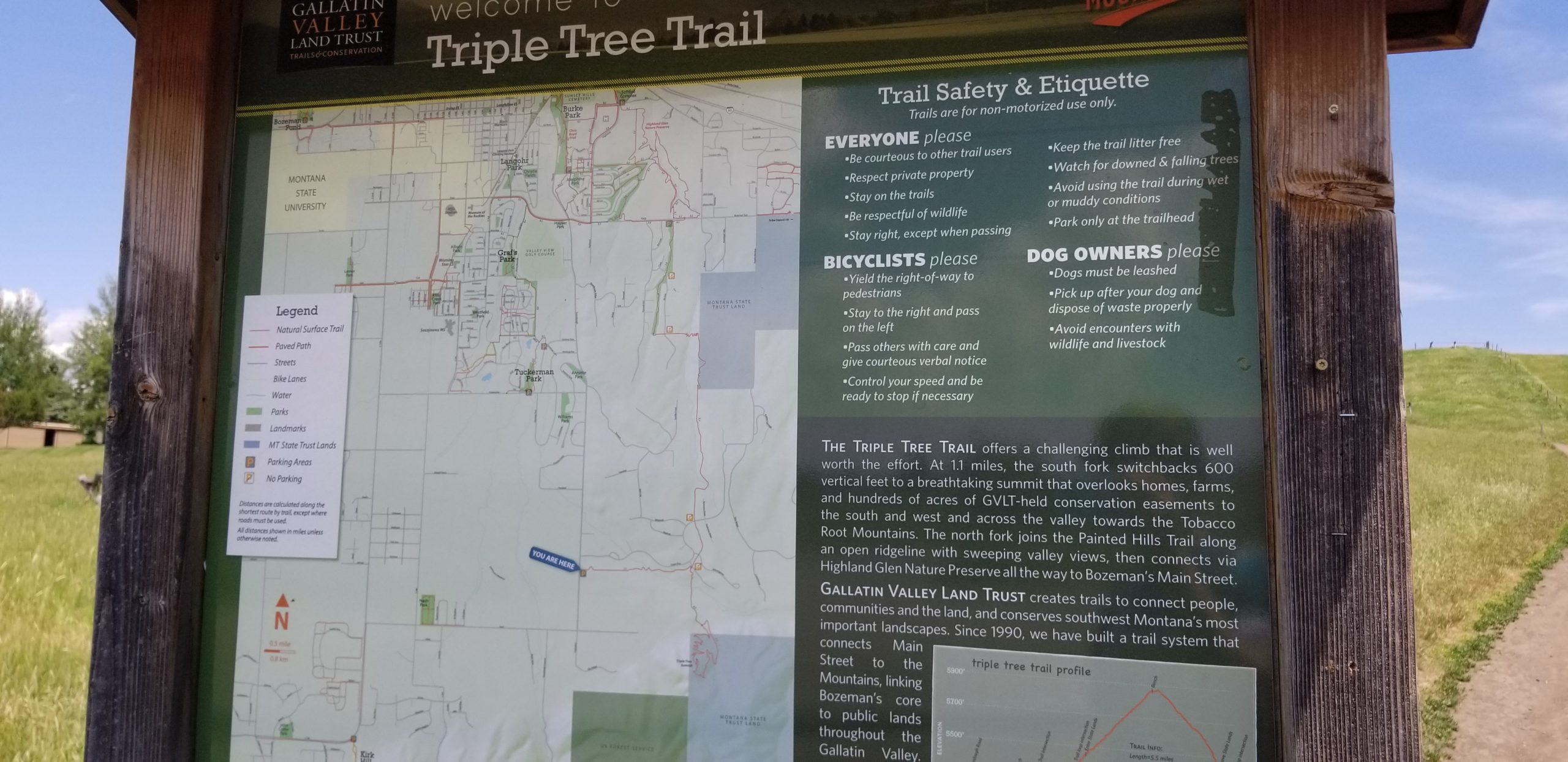 Triple Tree Trail Sign